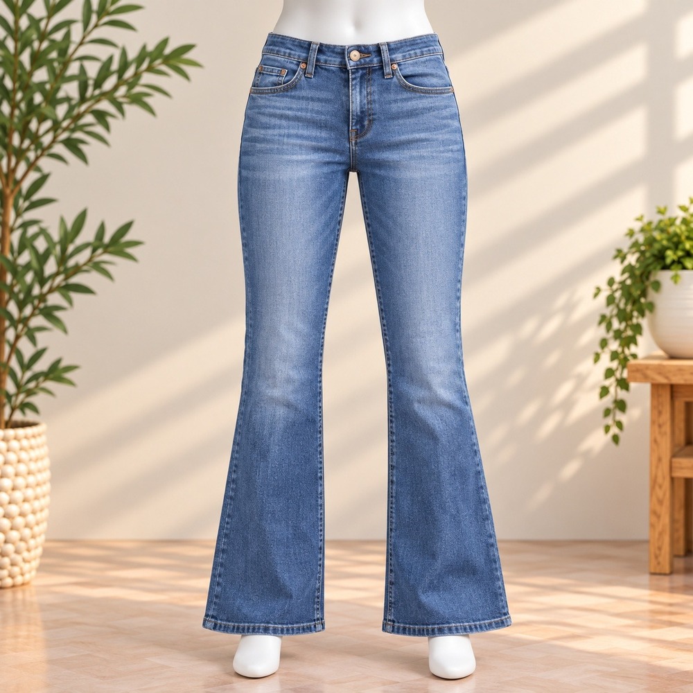 d.jeans Bootcut Jeans Womens 10 Blue Medium Wash Stretch Denim Flare Leg